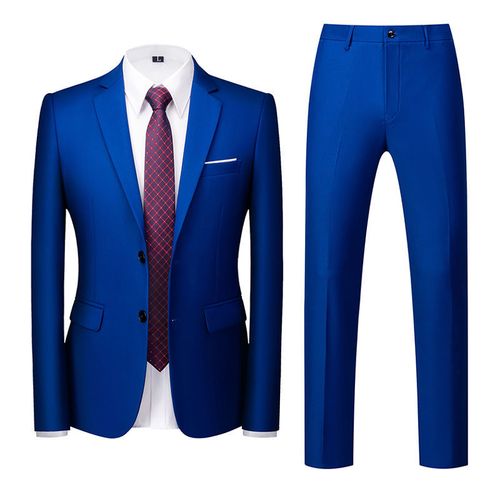 蓝色西服搭配什么颜色的裤子合适