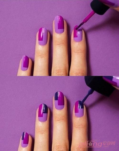 紫色美甲