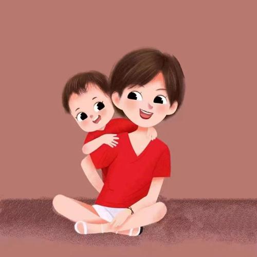 妈妈和宝宝的卡通头像图片可爱 宝宝和妈妈漫画头像图片