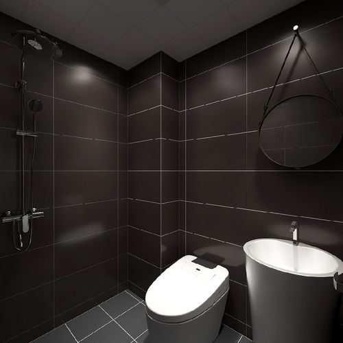 厕所装修黑色效果图