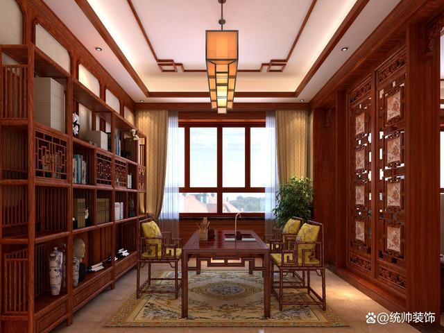 中式装修书房效果图