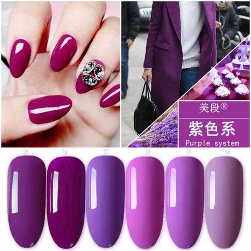 紫色美甲款式