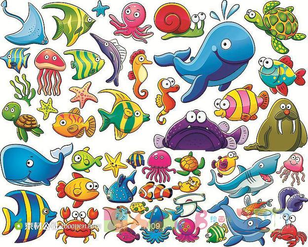 海洋动物简笔画图片大全 海洋简笔画动物绘画图片大全