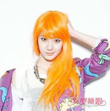 橙色发色头发图片