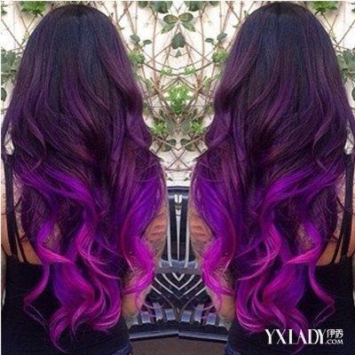 红紫色头发图片