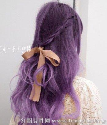 黄色头发染紫色