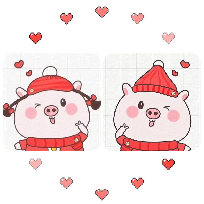 可爱猪猪情侣头像