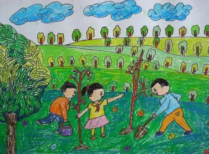 植树节儿童画简单好看