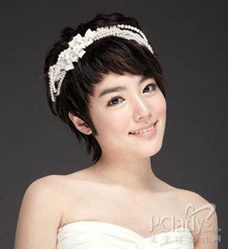 短发韩式新娘发型