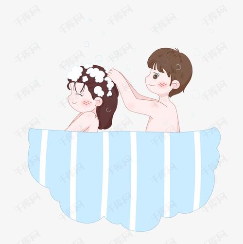 情侣洗澡图片