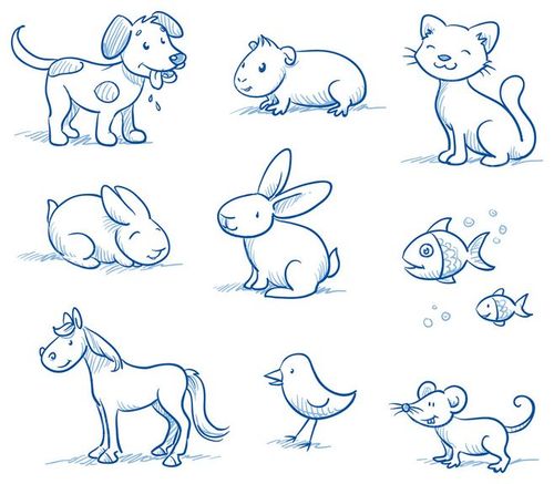 动物漫画图片手绘