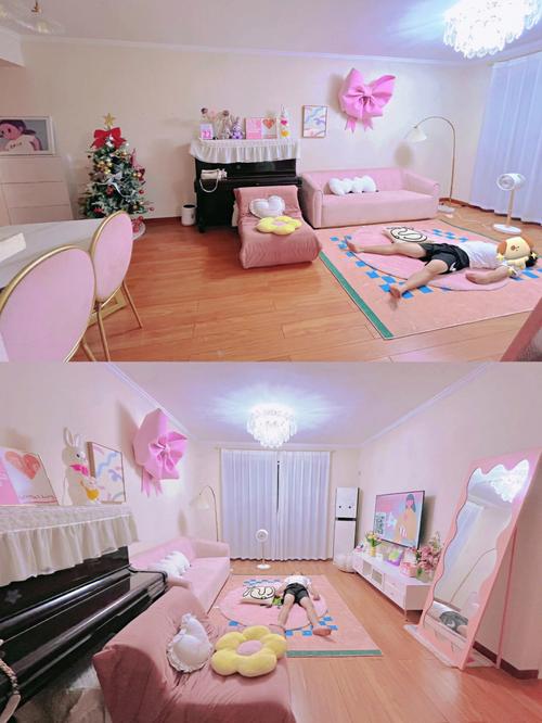 粉色系客厅装修效果图