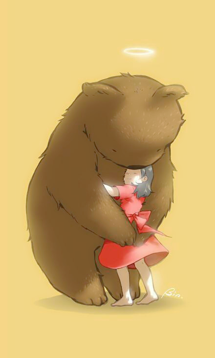 熊抱情侣图片