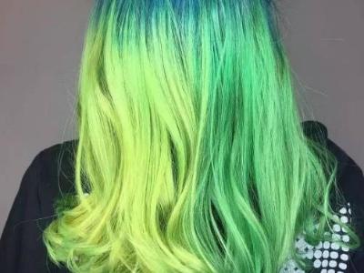 绿色头发图片