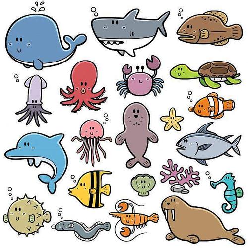 海洋动物卡通图片 海洋动物卡通画图片