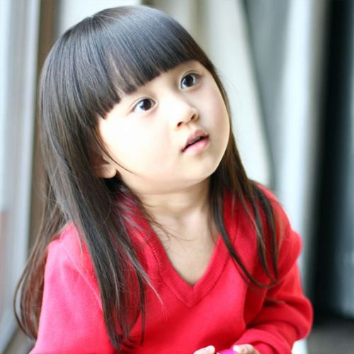 小女孩齐刘海发型图片 儿童齐刘海发型女图片
