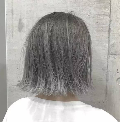 蓝紫灰色头发图片