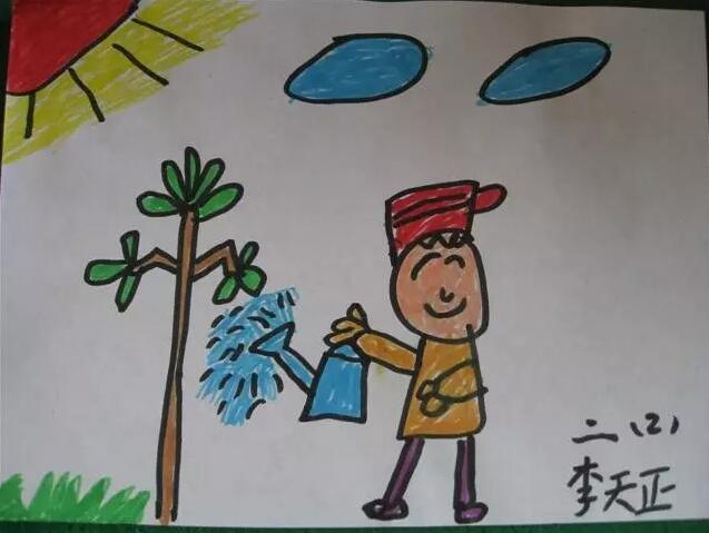 植树节儿童画简单好看