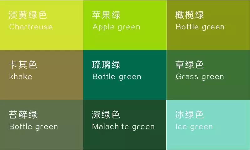 绿色配色表大全图片