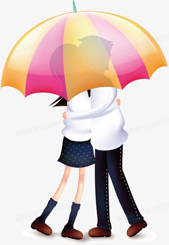 情侣雨伞图片