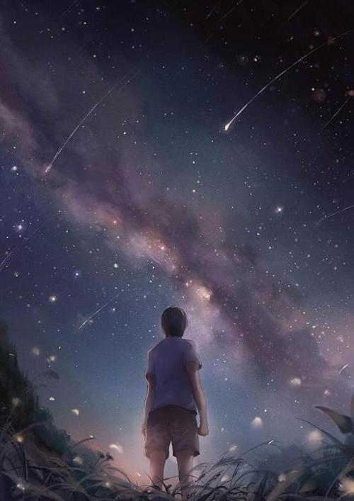 一个人仰望天空的图片