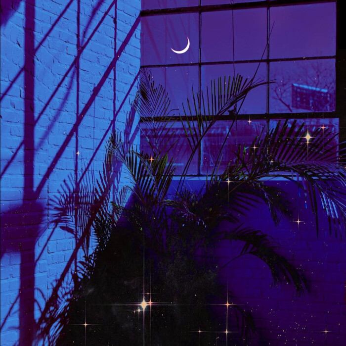 蓝色背景图唯美|有意境的夜晚风景图片