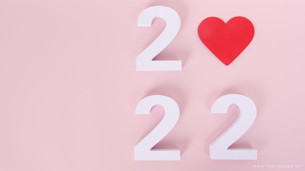 2022数字粉色背景图片